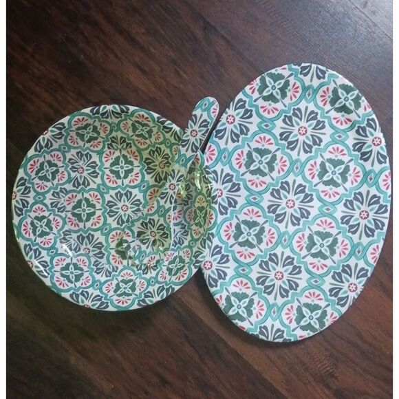 Printed Platter and salad bowl - Picture 3 of 3